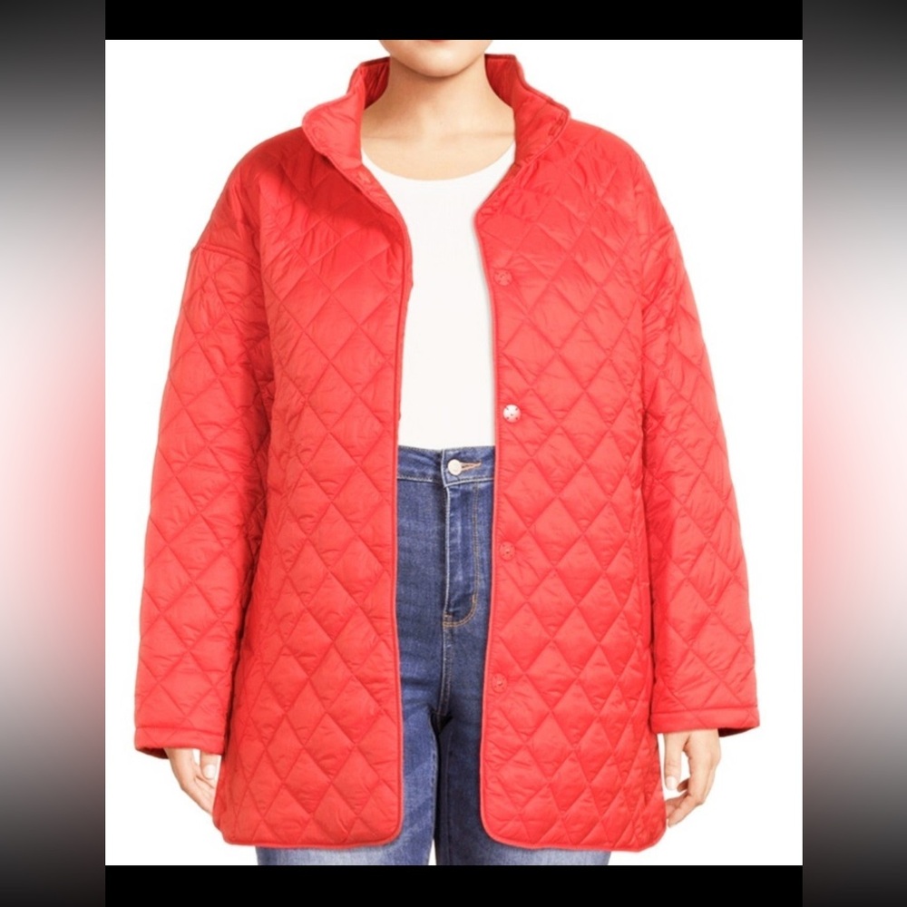 Euc Orange quilted barn jacket medium
